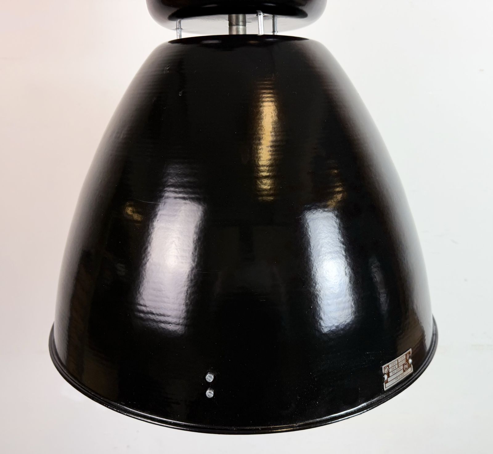 Large Black Industrial Factory Pendant Lamp From Elektrosvit, 1960s, 4x photo 199.0
