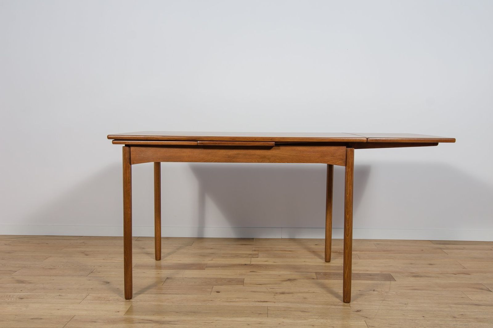 Mid Century Teak Extendable Dining Table, Denmark, 1960s photo vintage
