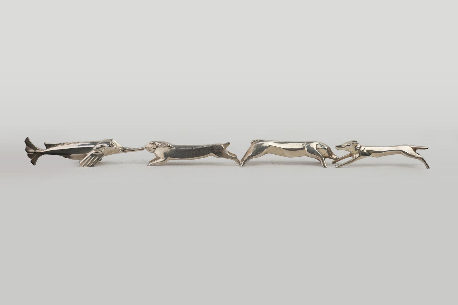Menagerie By Edouard Marcel Sandoz For Christofle Gallia, France, 1920s, Set Of 12 photo vintage