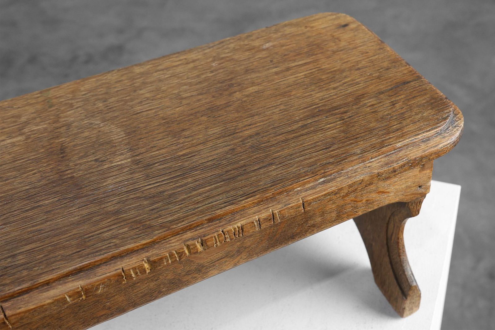 photo furniture Small French Provincial Rustic Oak Bench, 1800s