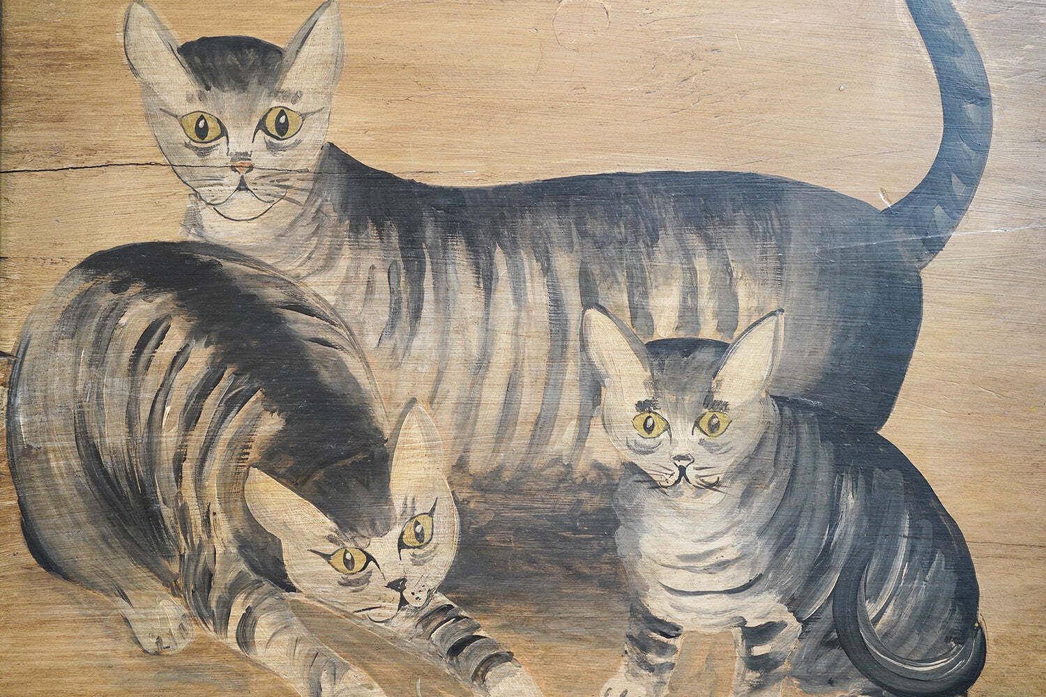 An Early 19thc English Naïve School Oil On Panel Of Kittens Playing With A Reel Of Thread C.1830 40 photo buy