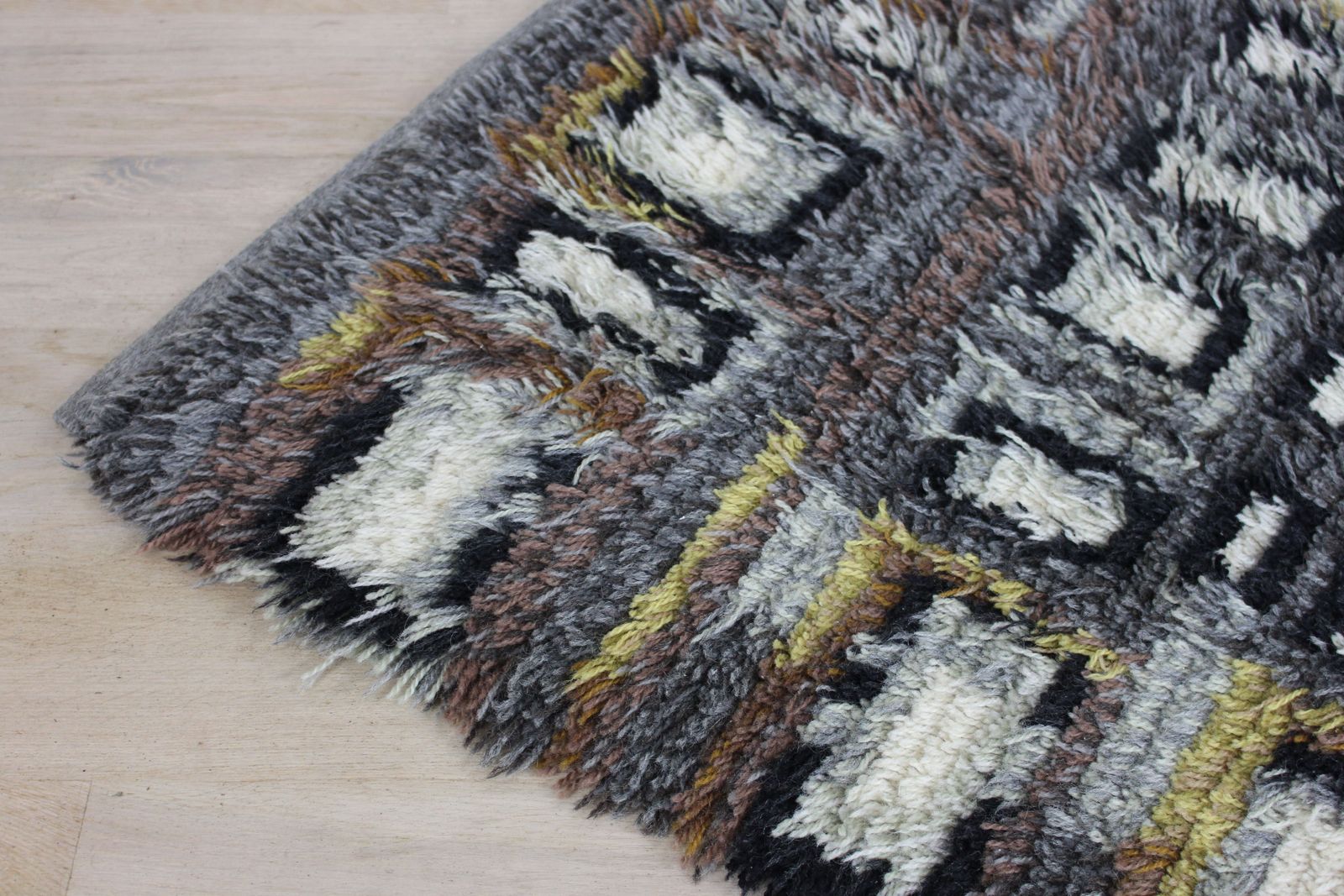 1960’s Swedish Rya Rug Or Wall Hanging photo Art