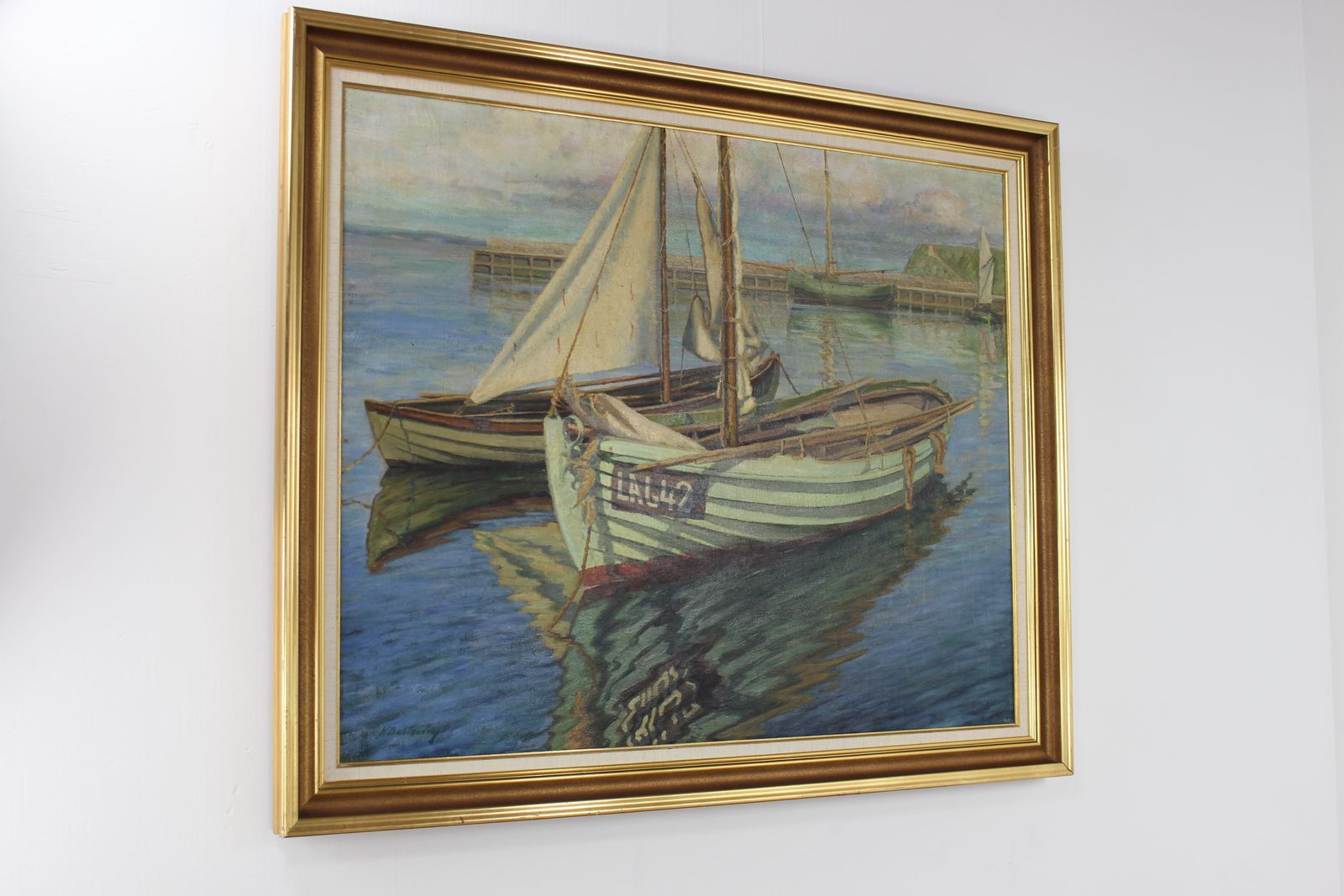 Large Oil Painting By Knut Dahlander C 1930 photo Art