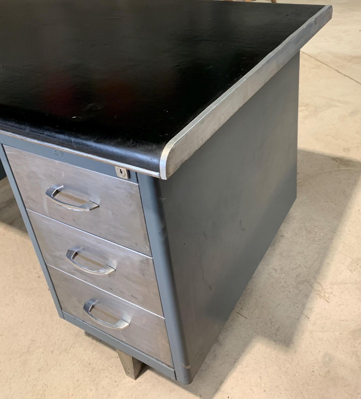 photo for sale Mid Century Industrial Tanker Desk