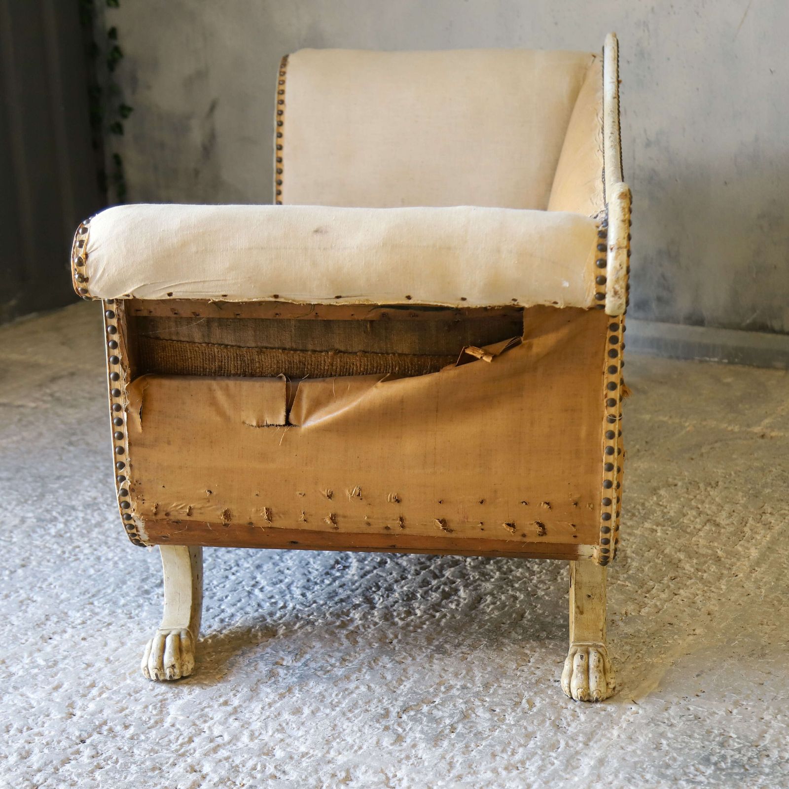 2050.0 Original Condition 19th Century French Sofa Or Chaise   Lion Paw Feet, Restoration Piece photo