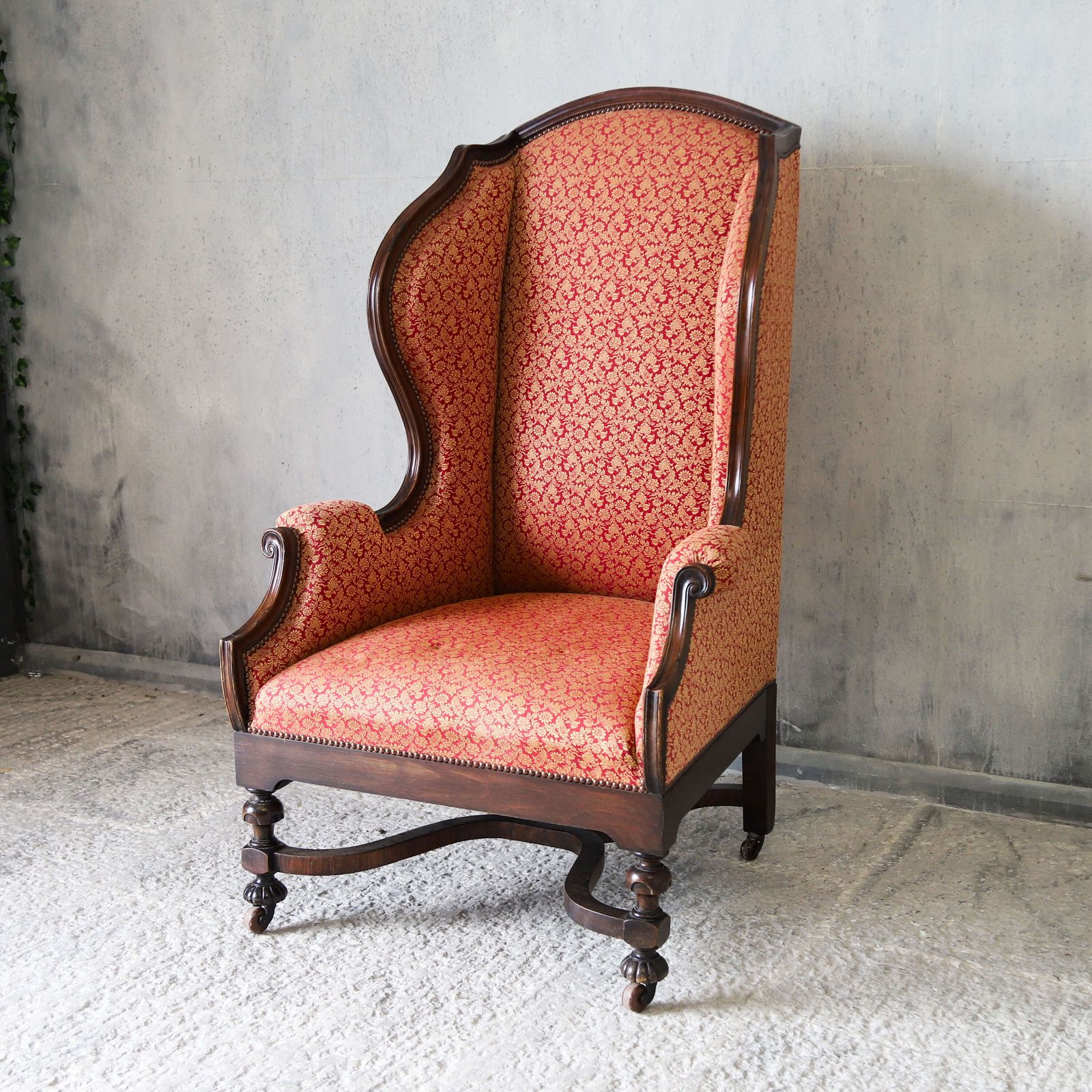 Mid‑19th‑Century English Carolean Style Wing Armchair With Provenance photo for sale