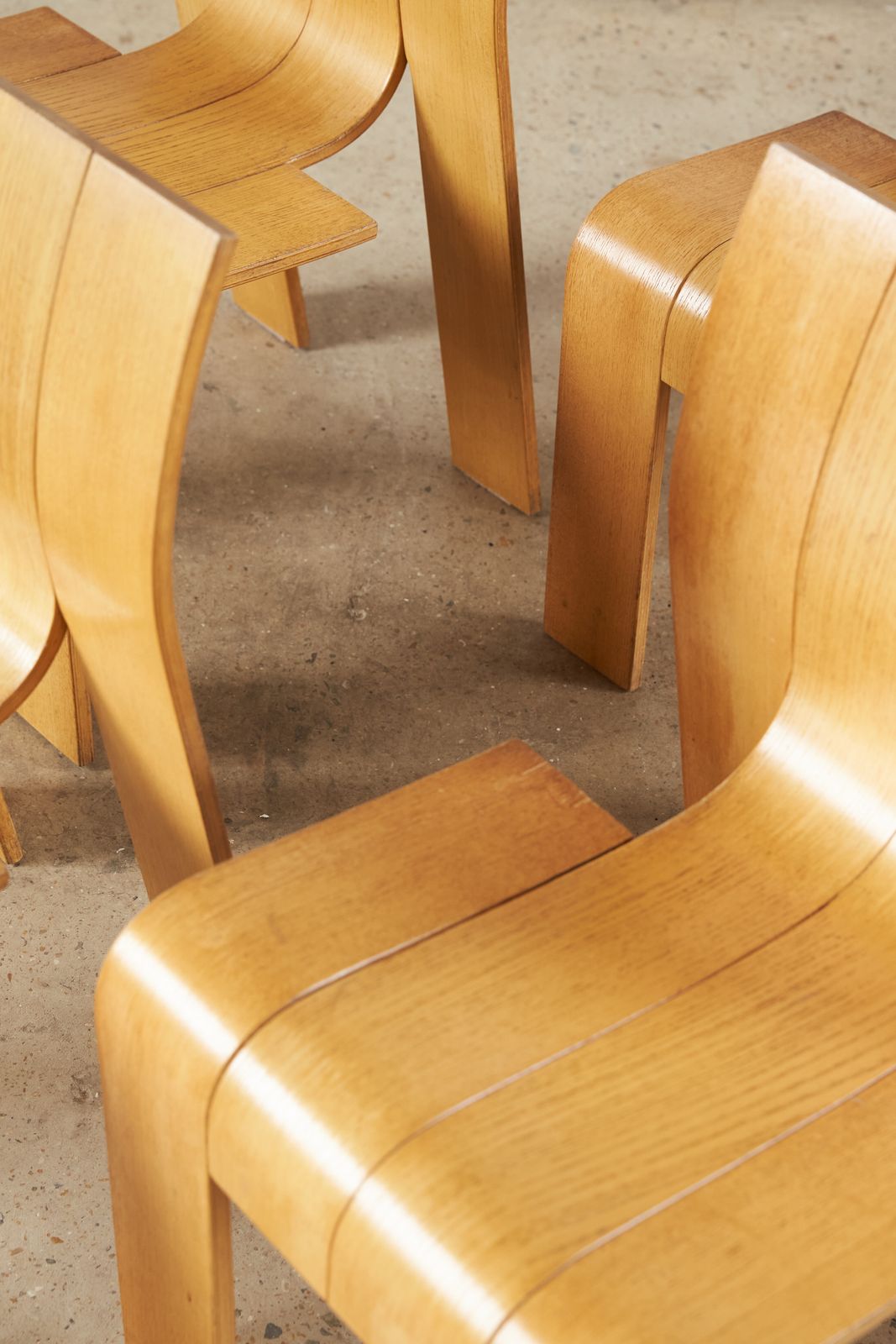 Set Of 4 Bentwood Strip Chairs By Gijs Bakker For Castelijn photo Furniture
