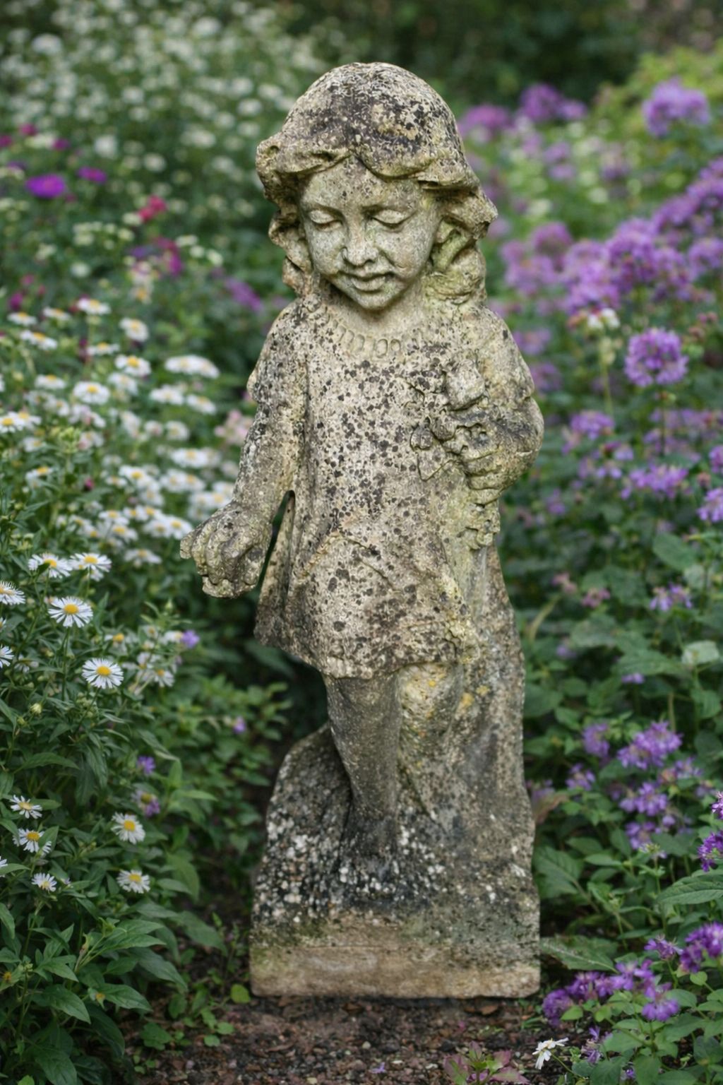 A Very Sweet Hand Carved Stone Figure Of A Young Girl, Dating To Circa 1930 photo furniture