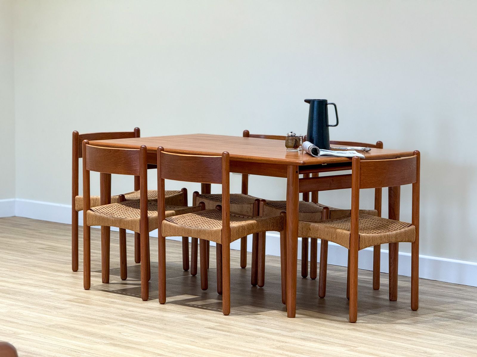 photo furniture Mid Century Danish Teak Extending Dining Table (Johannes Andersen)
