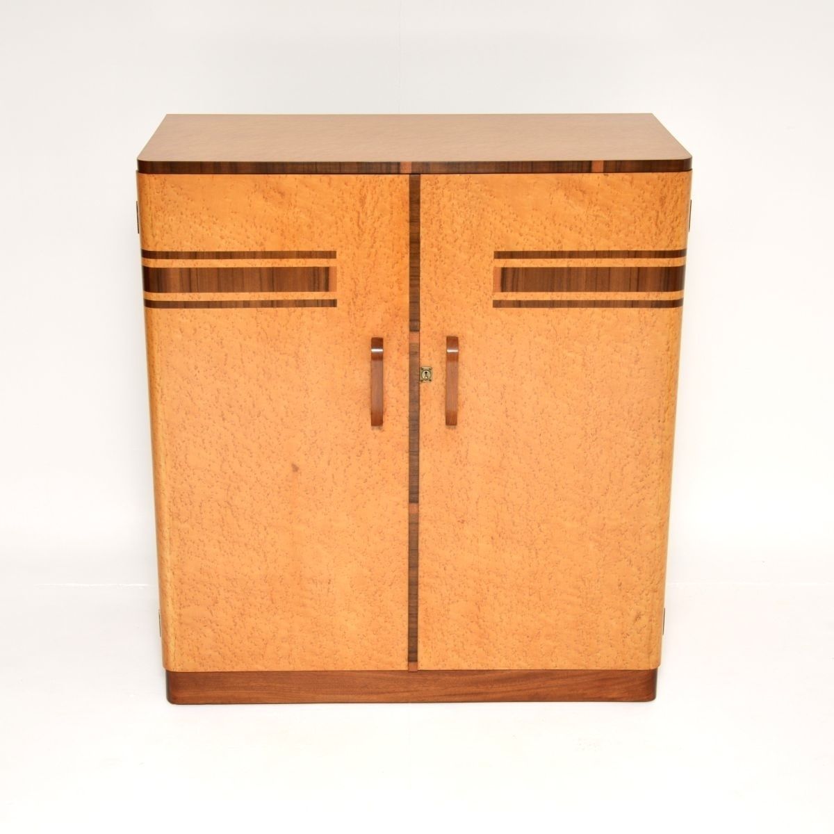 Art Deco Birds Eye Maple And Walnut Compactum Wardrobe photo for sale