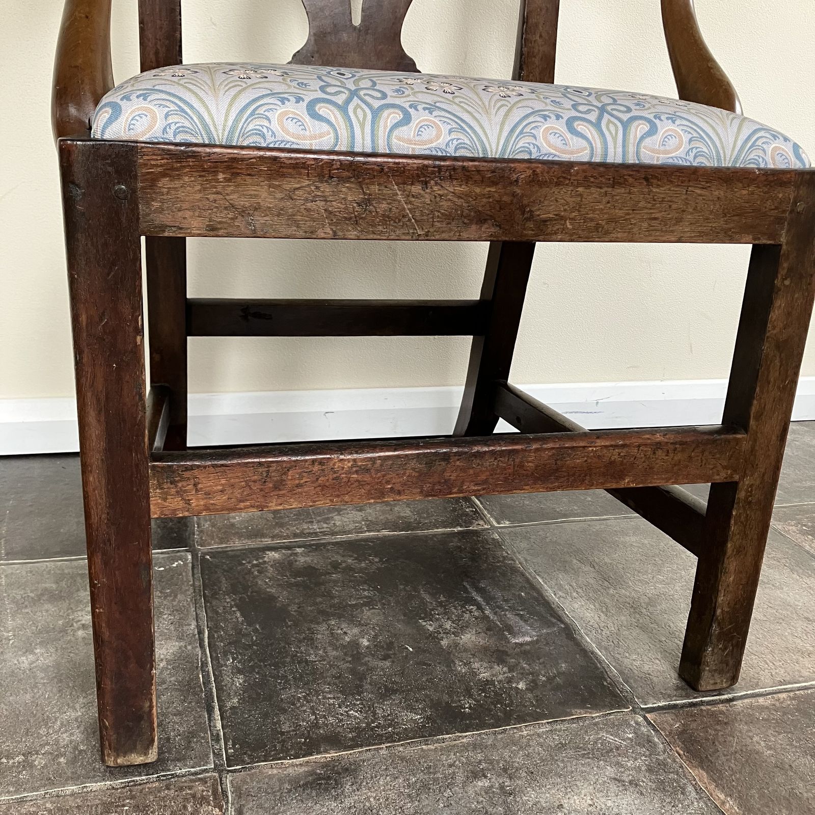 photo furniture Georgian Carver Chair, Chippendale Style, Pierced Splat Back, Upholstered Seat
