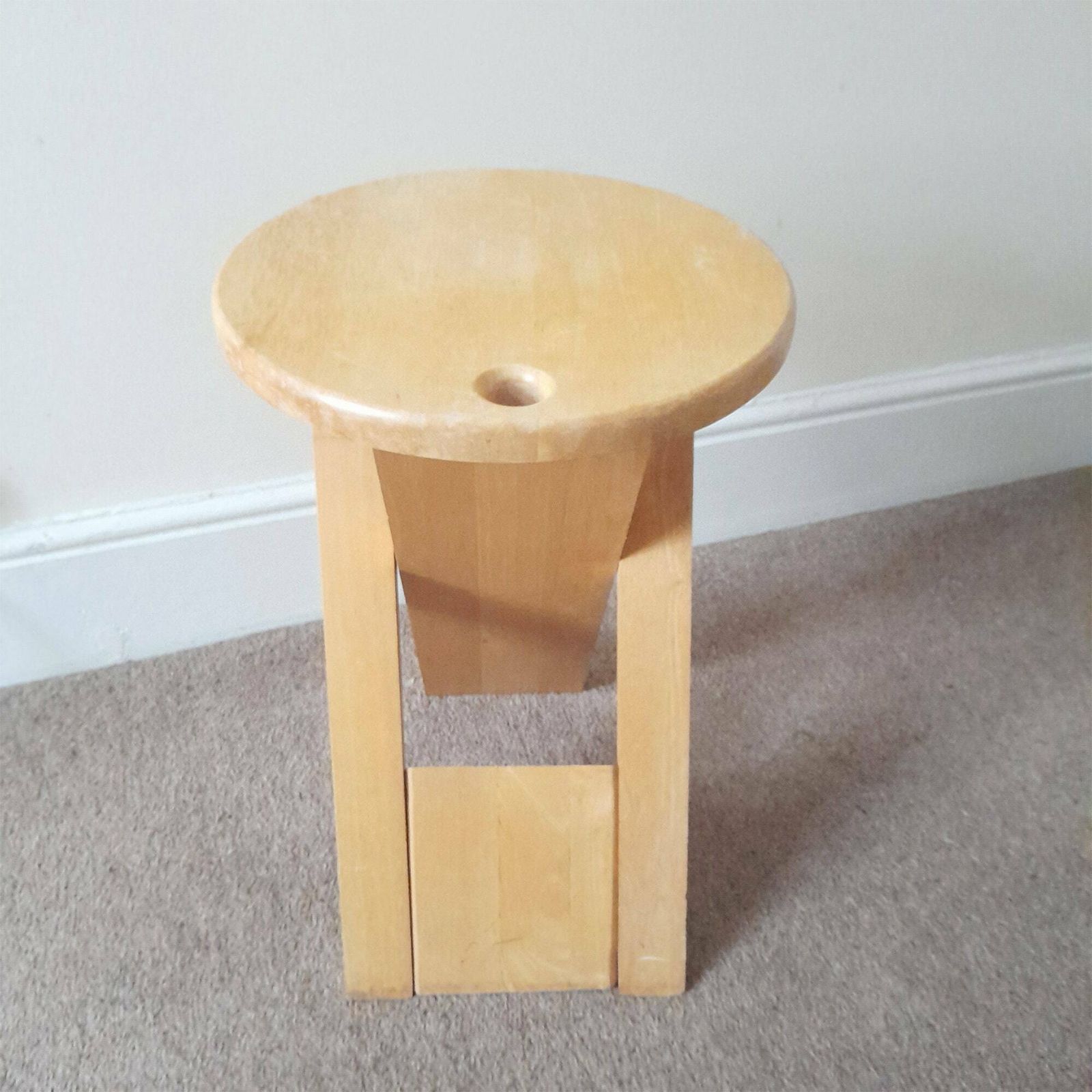 80's Iconic Vintage Wooden Folding Suzy Stool   Adrian Reed Design   Princes Design Works   Mid Century Modern Beech Wood Chair   Folds Flat