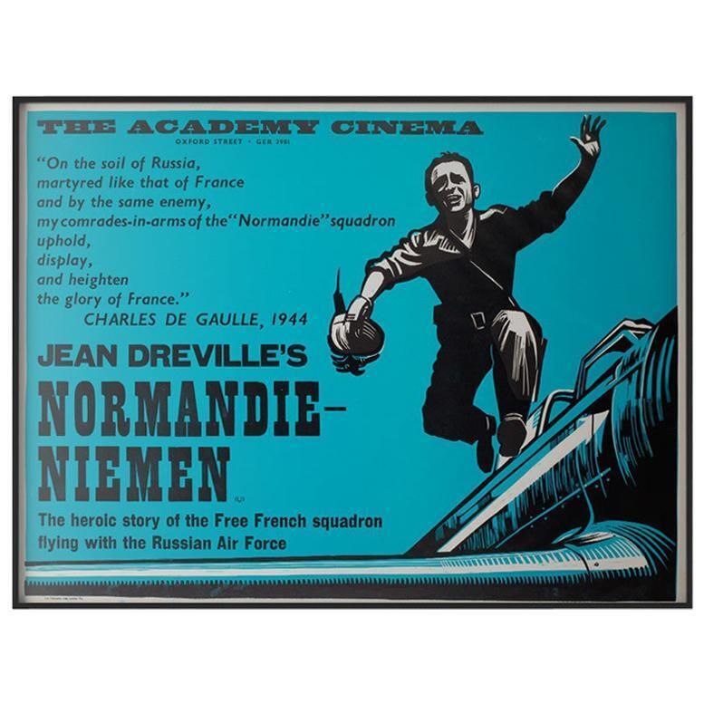 Normandie Niemen 1960 Academy Cinema London Uk Quad Film Poster, Strausfeld. photo furniture