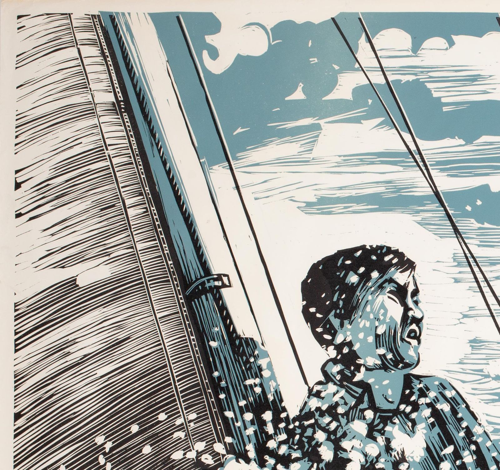 Affiche de cinéma Alone On The Pacific 1967, Academy Cinema Londres, UK Quad, Strausfeld. photo for sale