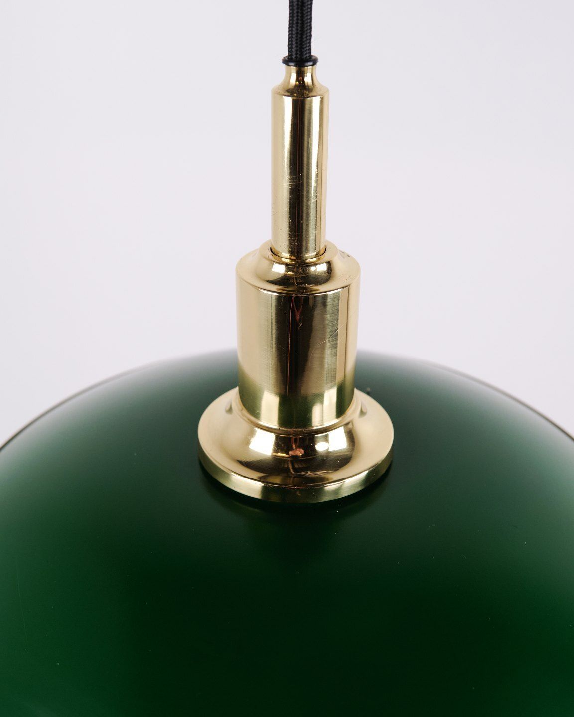 Poul Henningsen Pendant Lamp Model Ph 3/2 Anniversary Edition With Green Metal Shades For Louis Poulsen photo vintage