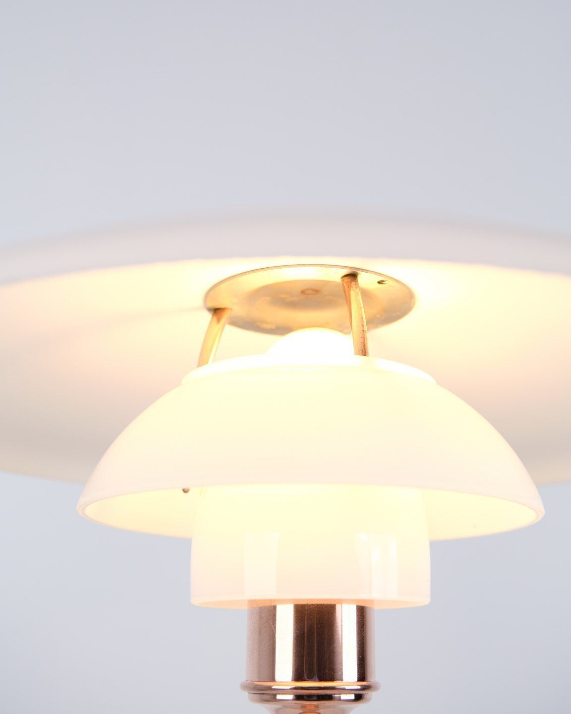 Poul Henningsen Table Lamp Model Ph 3½ 2½ Limited Edition In Copper And White Opal Glass For Louis Poulsen photo buy