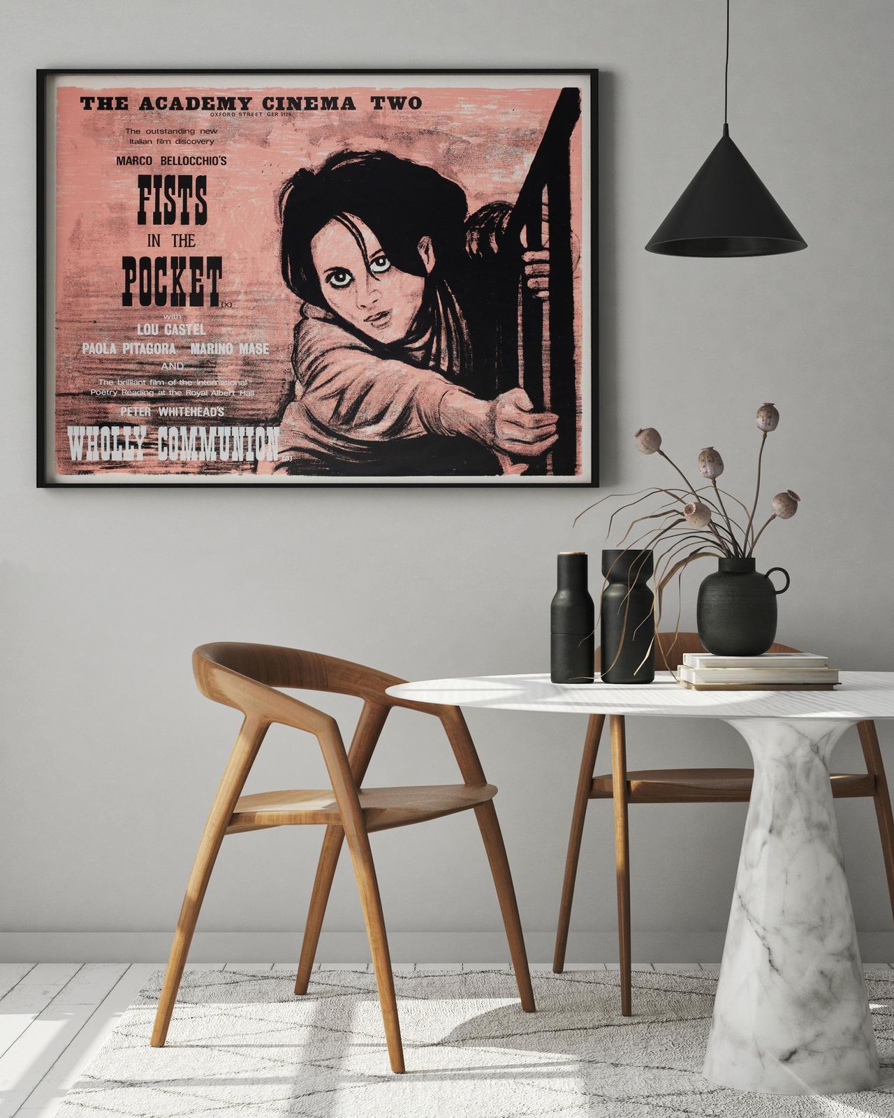 Affiche de cinéma Academy Cinema UK Quad Fists In The Pocket 1966, Strausfeld. photo furniture