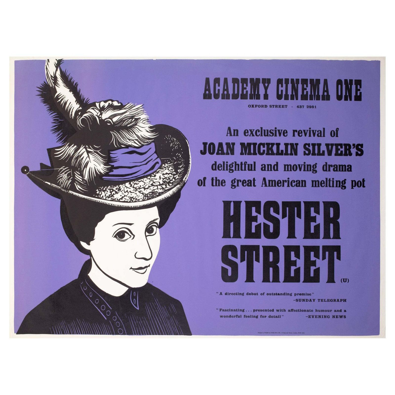 Hester Street 1975 London Uk Quad Film Movie Poster, Strausfeld.