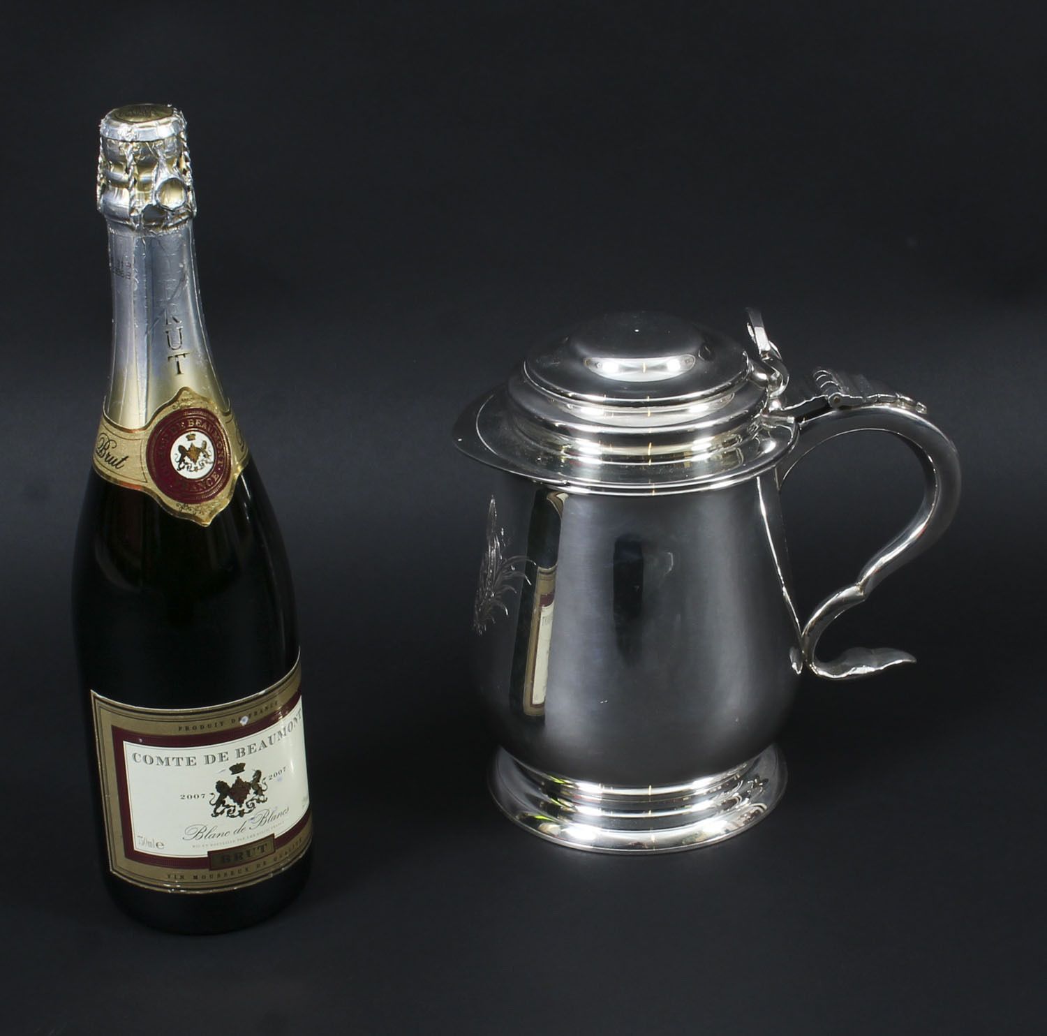 photo vinterior Vintage Benjamin Franklin Silver Plated Tankard" By Franklin Mint 1978
