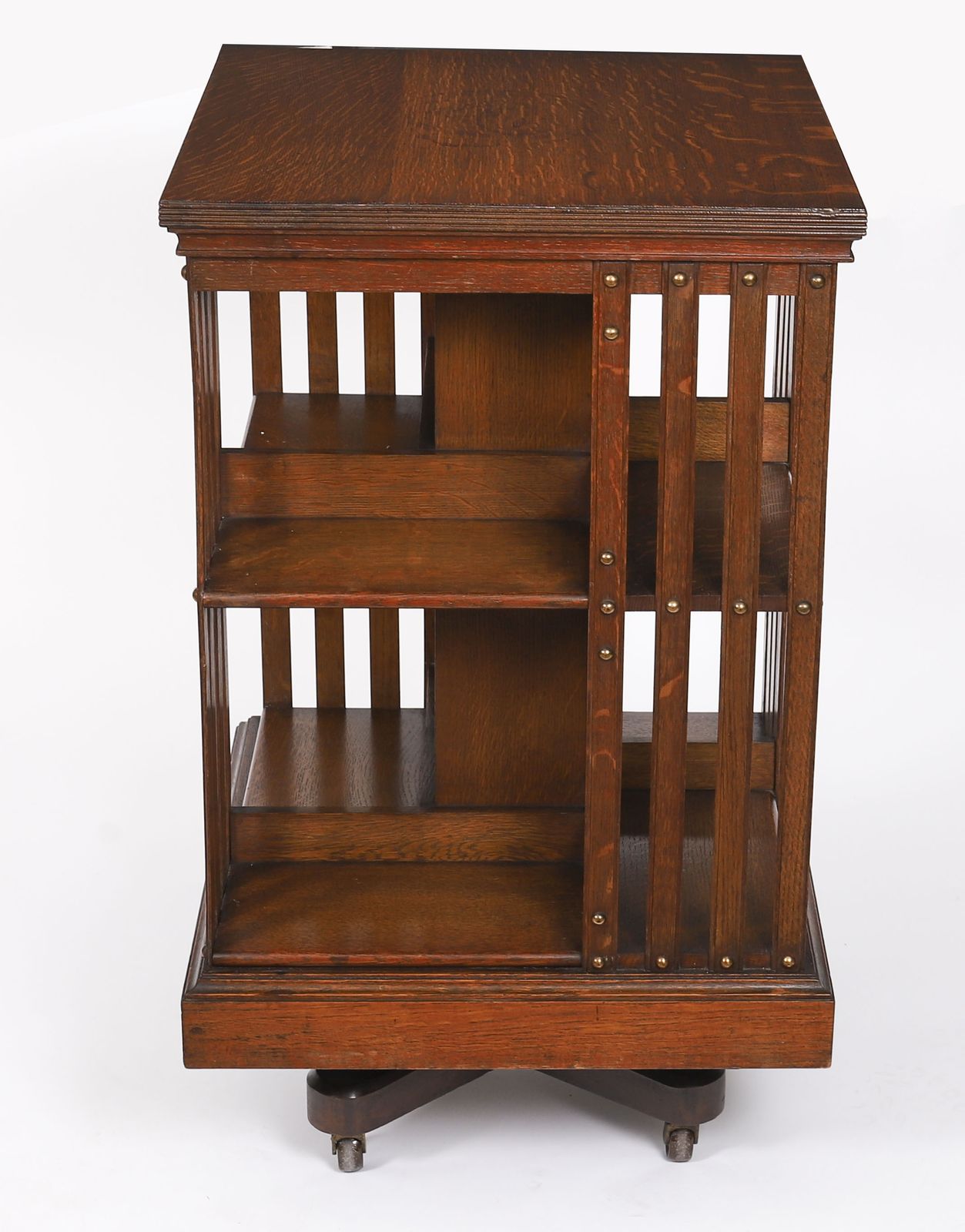 English Victorian Oak Revolving Bookcase Circa 1890 photo for sale