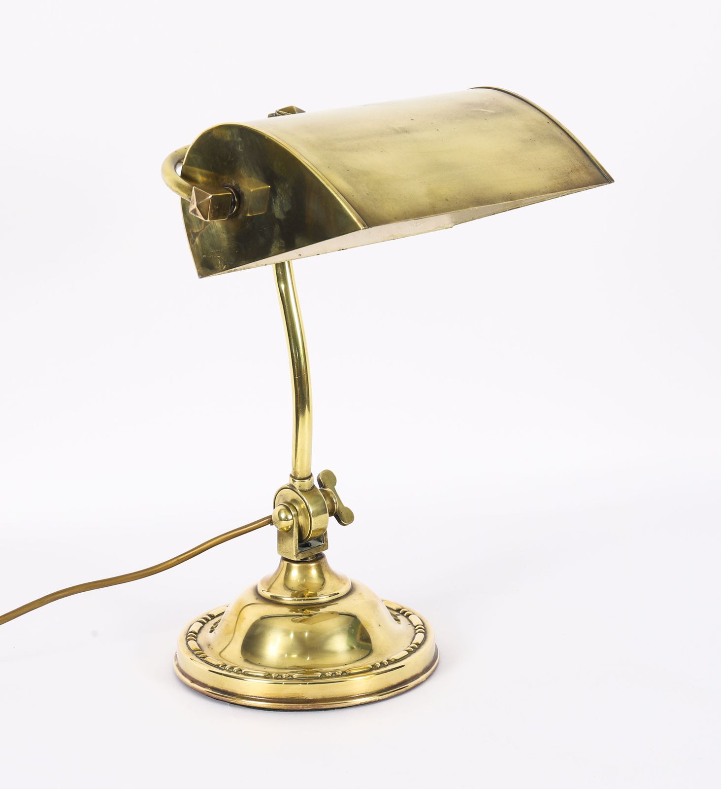 Art Deco Articulated Brass Bankers Lamp  20th C photo 975.0