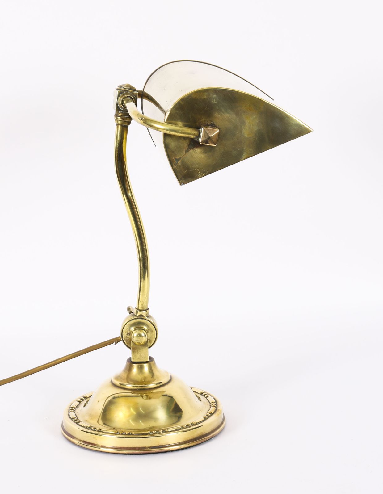 Art Deco Articulated Brass Bankers Lamp  20th C photo buy