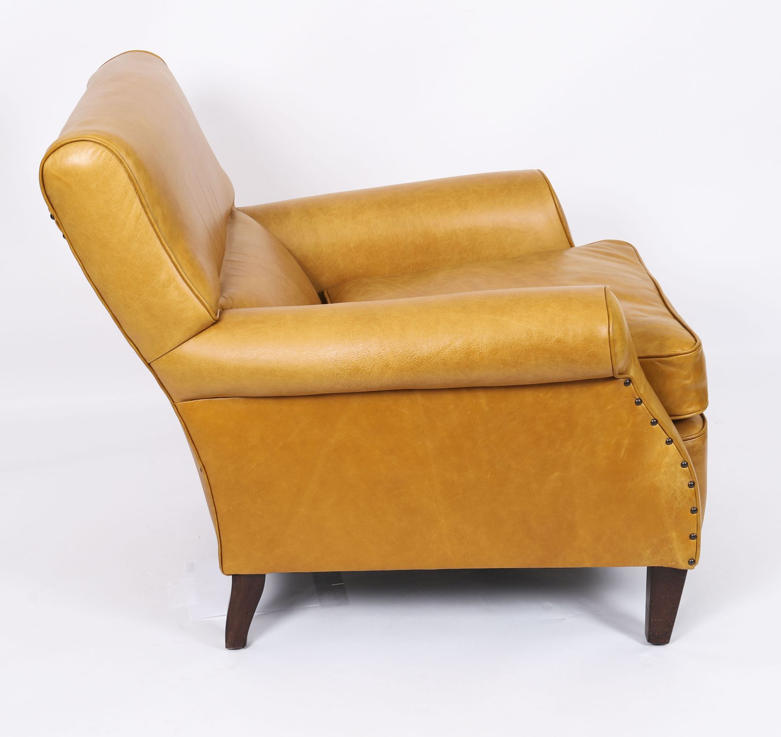 English Art Deco Club Leather Armchair Caramel Tan, Circa 1930 photo buy