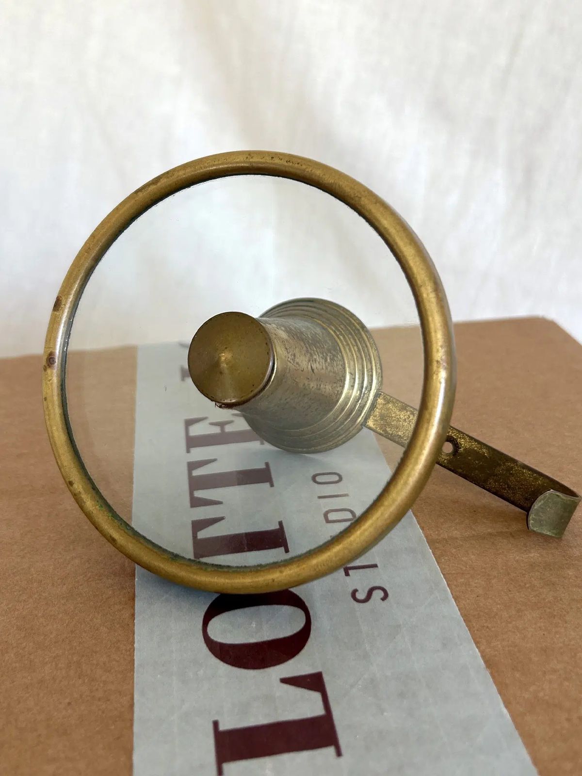 Vintage Italian Glass & Brass Hook