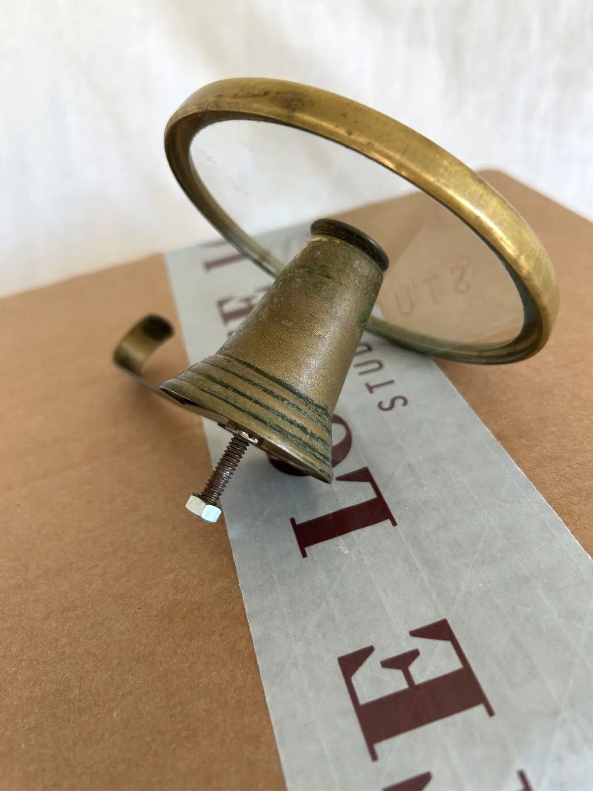 Vintage Italian Glass & Brass Hook photo for sale
