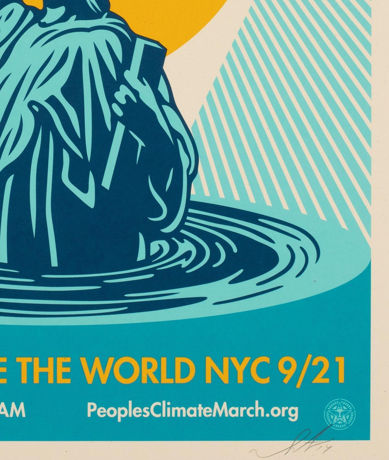People's Climate March 2014 Protest Signed Limited Edition Print, Shepard Fairey. photo for sale