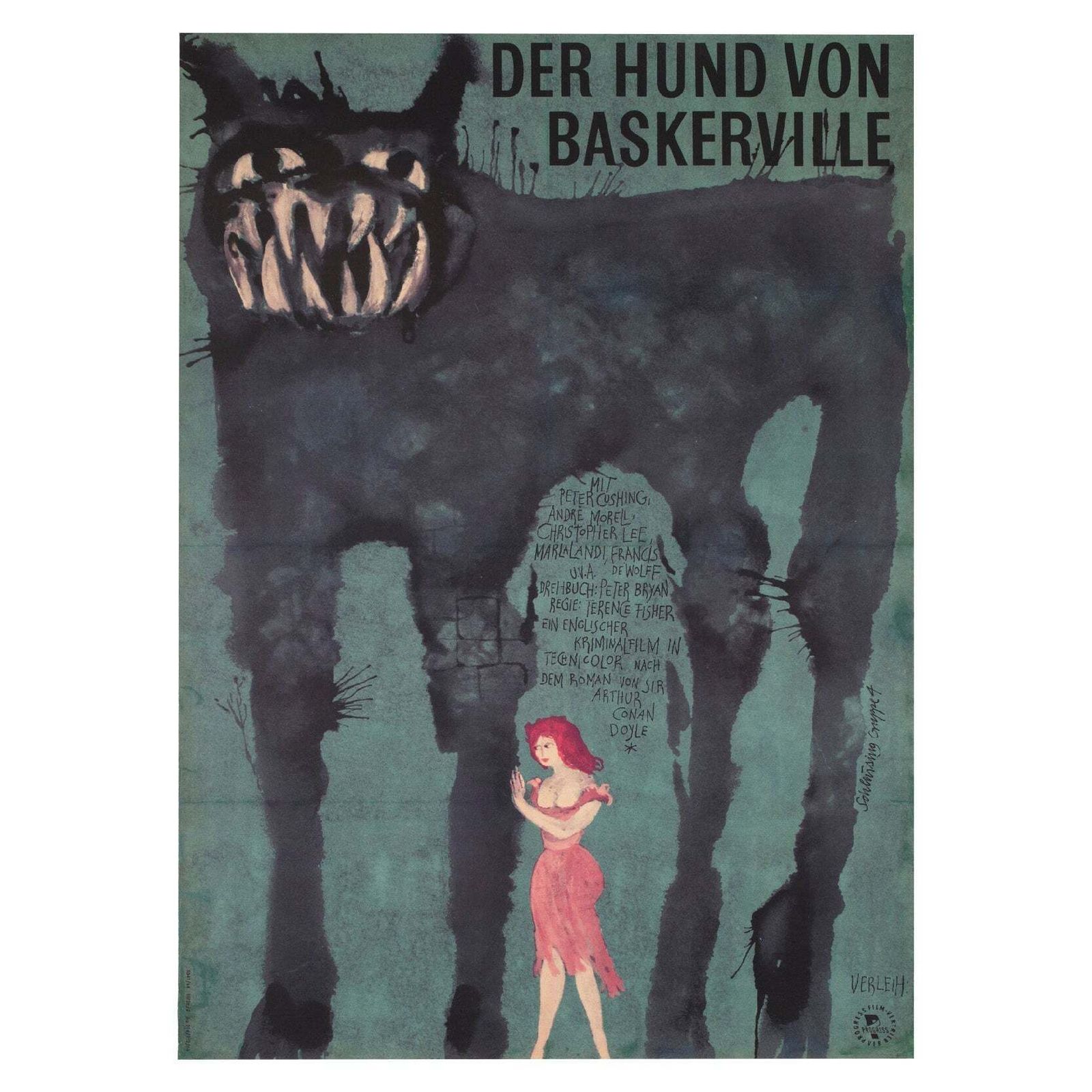 The Hound Of The Baskervilles 1964 East German A1 Film Poster
