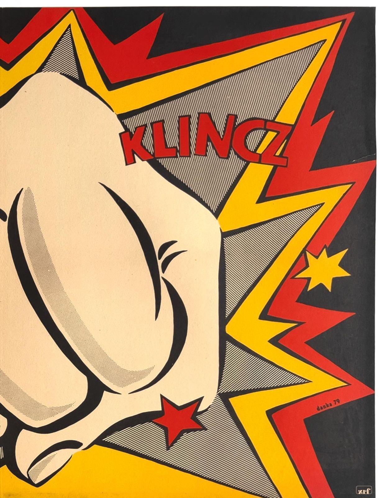 Affiche de cinéma polonaise grand format B0 Klincz 1979, Danuta Baginska Andrejew. photo Art