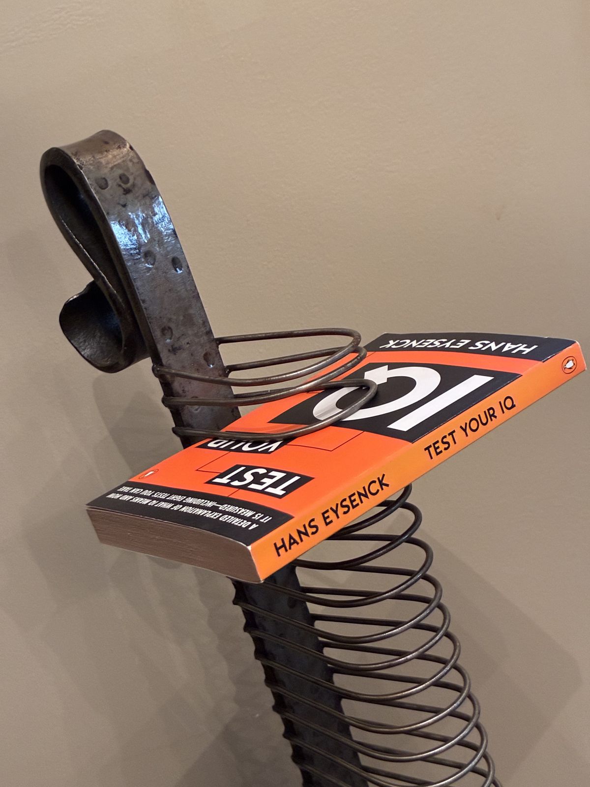 Tall Sculptural Indonesian Wrought Iron Spiral Storage Rack / Cd Stand. Statement Piece photo Home Decor