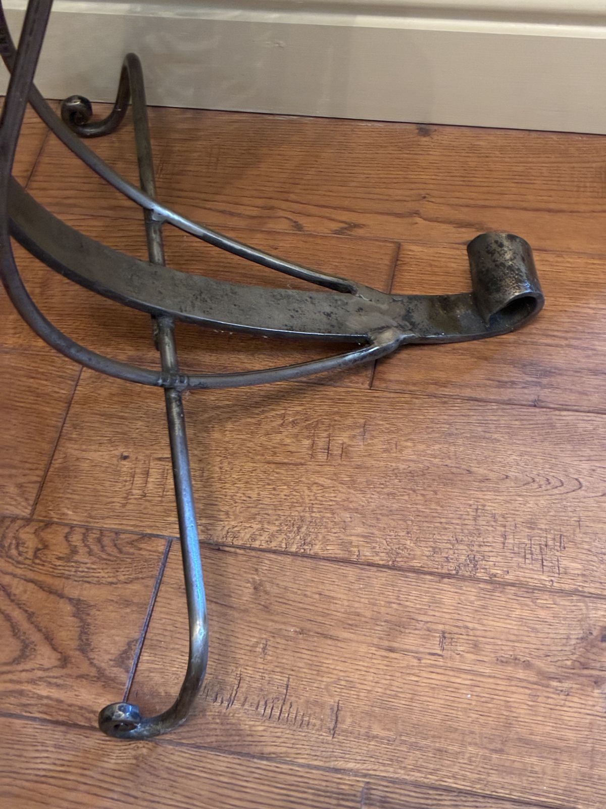 photo furniture Tall Sculptural Indonesian Wrought Iron Spiral Storage Rack / Cd Stand. Statement Piece