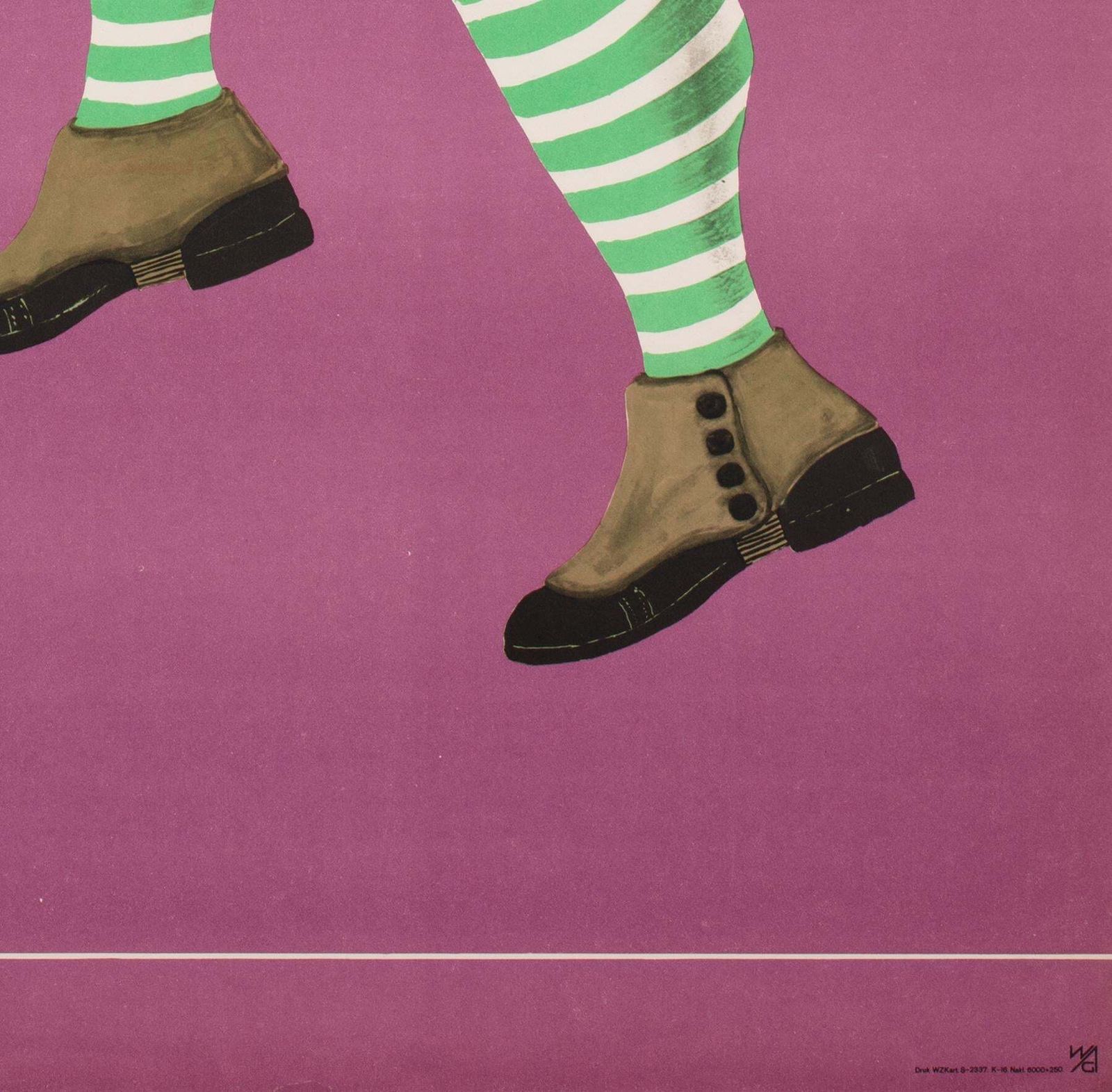 Polish, Cyrk, Circus Poster, 1970, Vintage, Unicycle Gentlemen, Hilscher. photo vintage