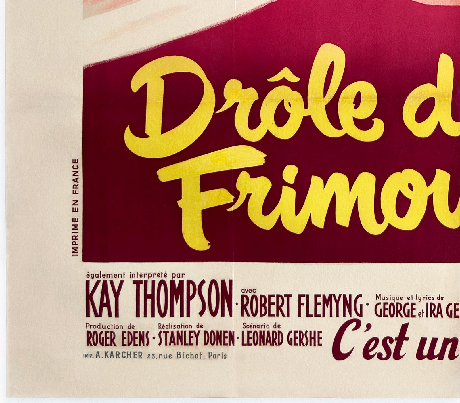 Affiche française Grande du film Funny Face, 1957, Boris Grinsson. photo buy