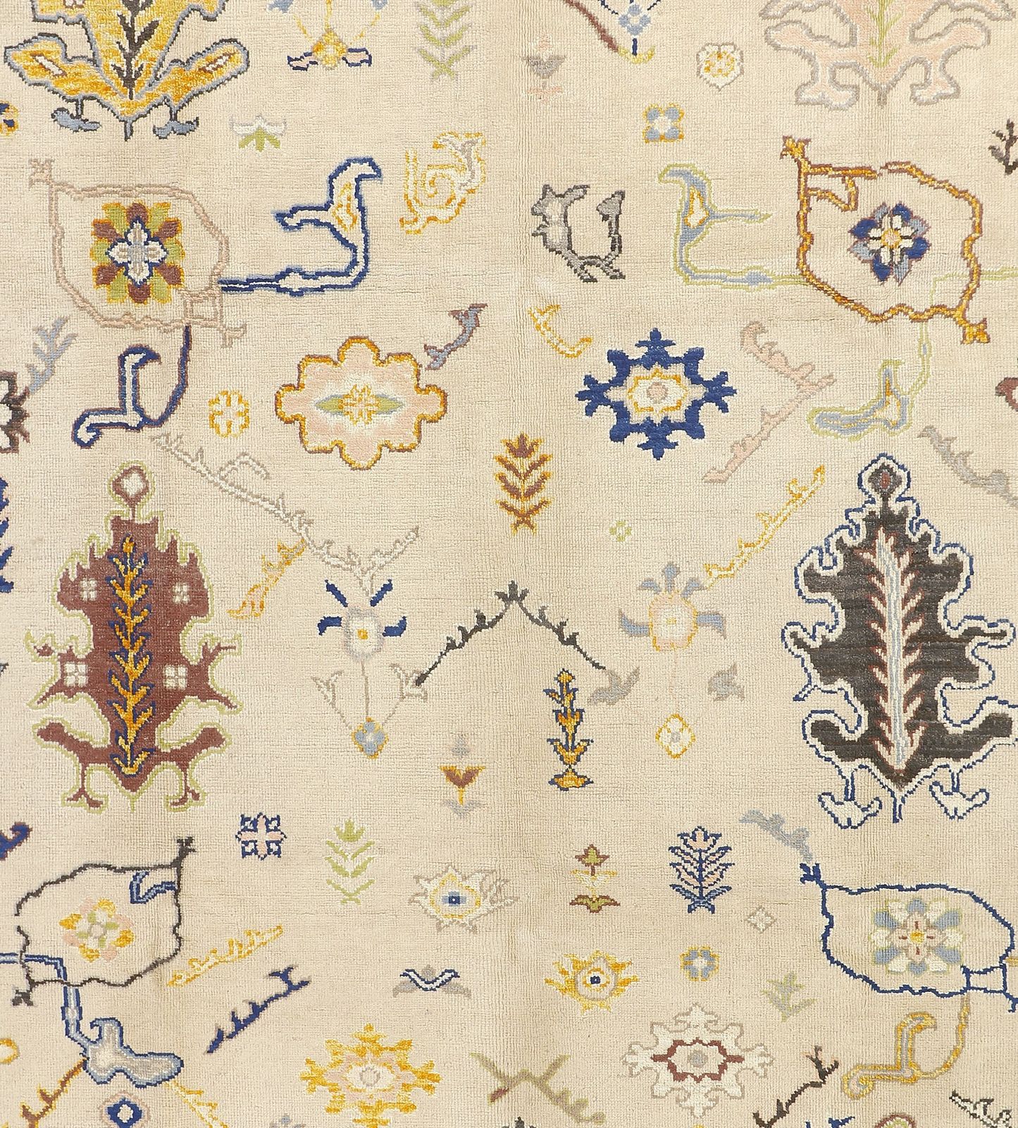 Ivory Oushak Handmade Turkish 8x10 Neutral Minimalist Area Rug photo 1165.0