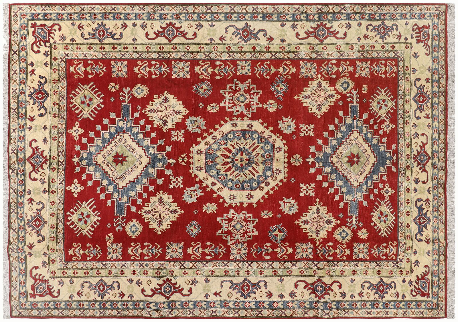 Kazak Afghan Red Hand Knotted Large Area Rug 250 X 347 Cm photo 1238.0