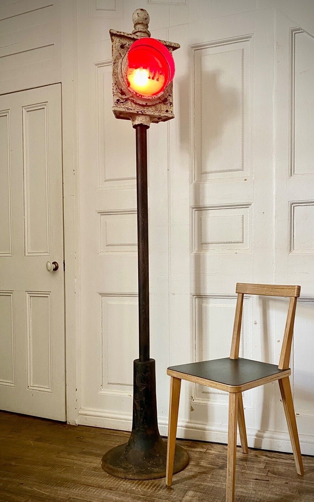 An Original Early Rare Single Stop Traffic Light By Revo Circa 1930s.