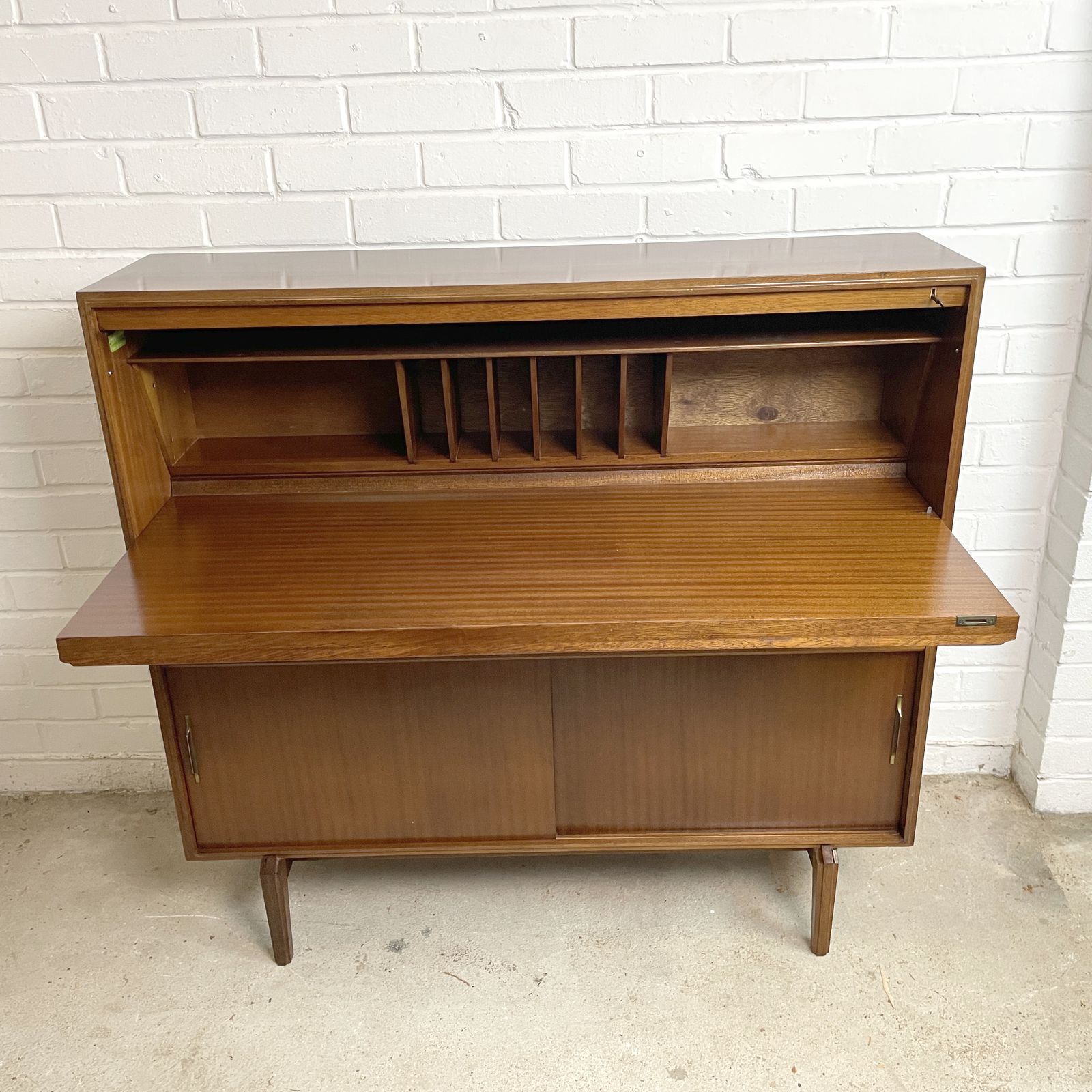 Mid Century Modern Teak Bureau – Beautifully Designed Space Saving Desk