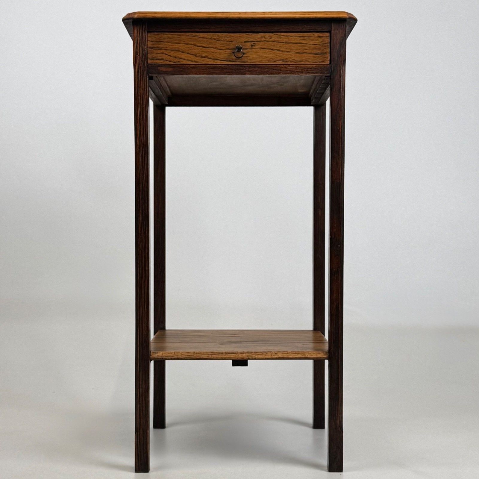 Antique 20th Century Small Edwardian Side Table In Oak ( Af 5526 )