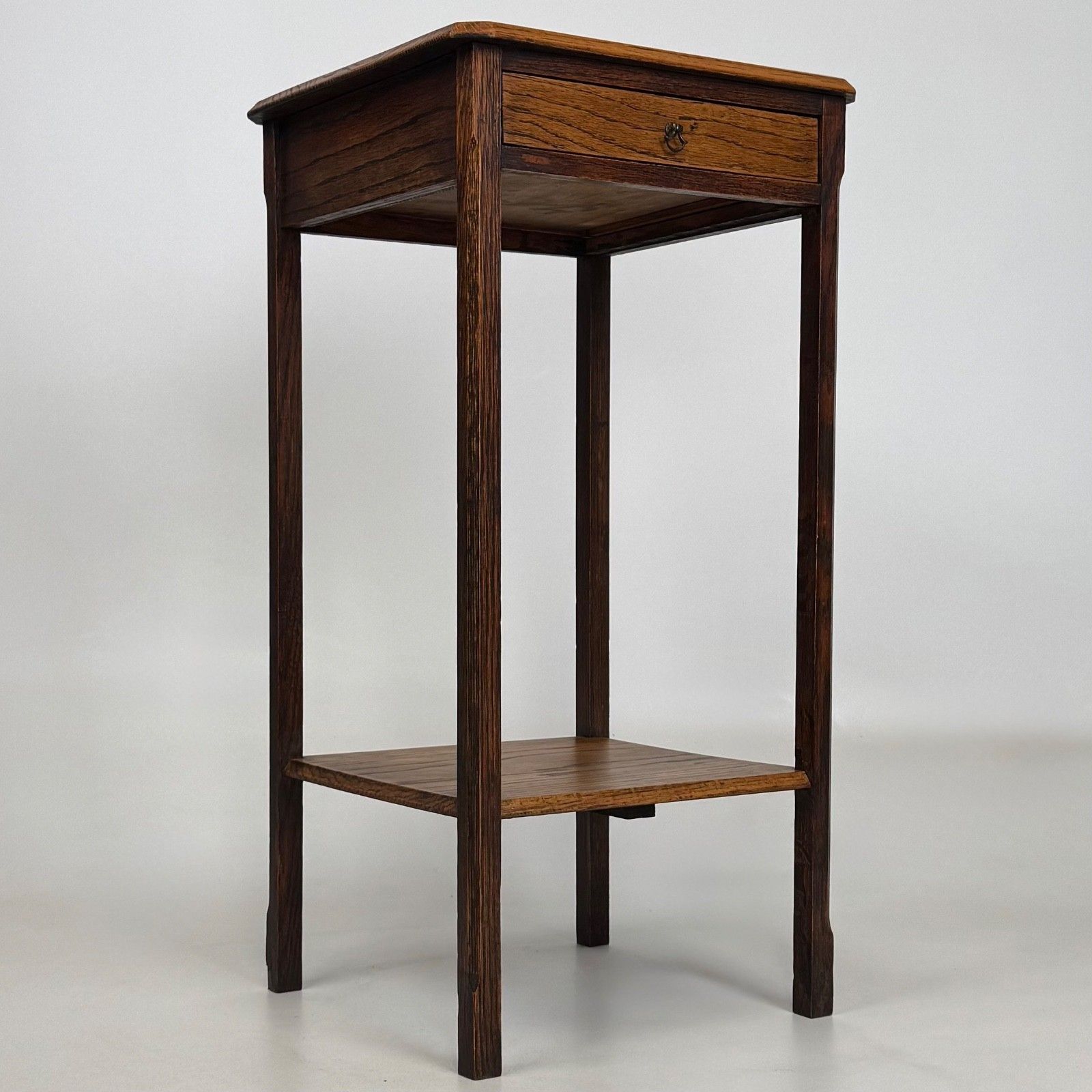 Antique 20th Century Small Edwardian Side Table In Oak ( Af 5526 ) photo vintage