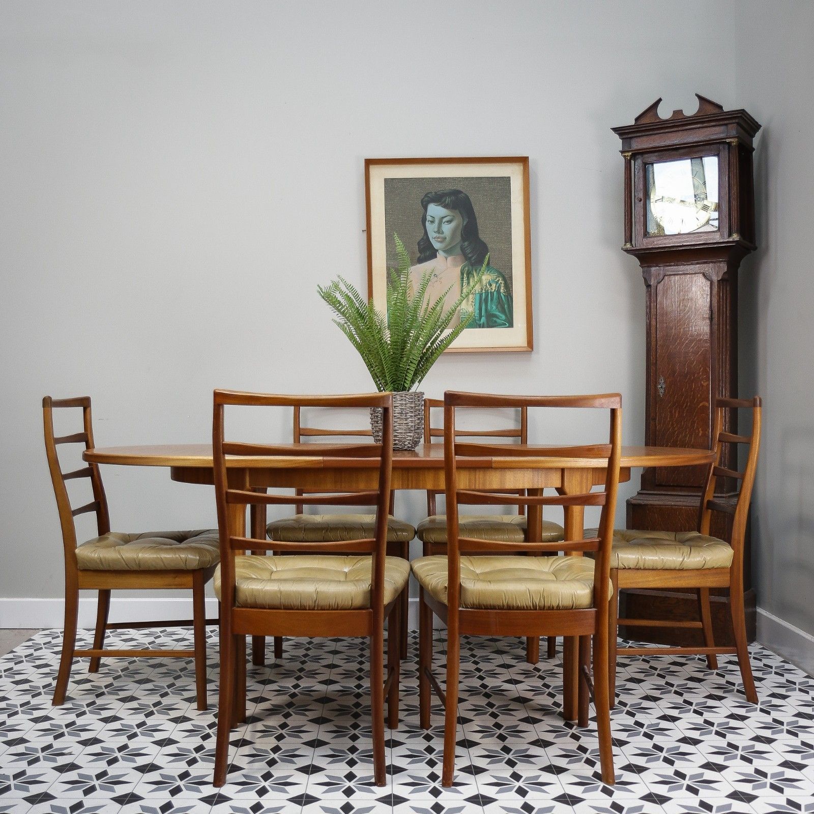 McIntosh Dining Table And Chairs In Teak. Table Extends 6 Standard Chairs photo vinterior