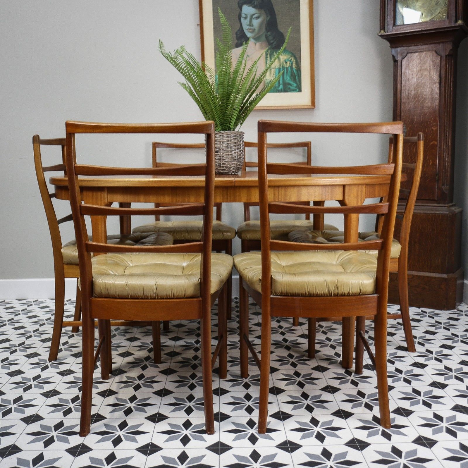 McIntosh Dining Table And Chairs In Teak. Table Extends 6 Standard Chairs photo buy