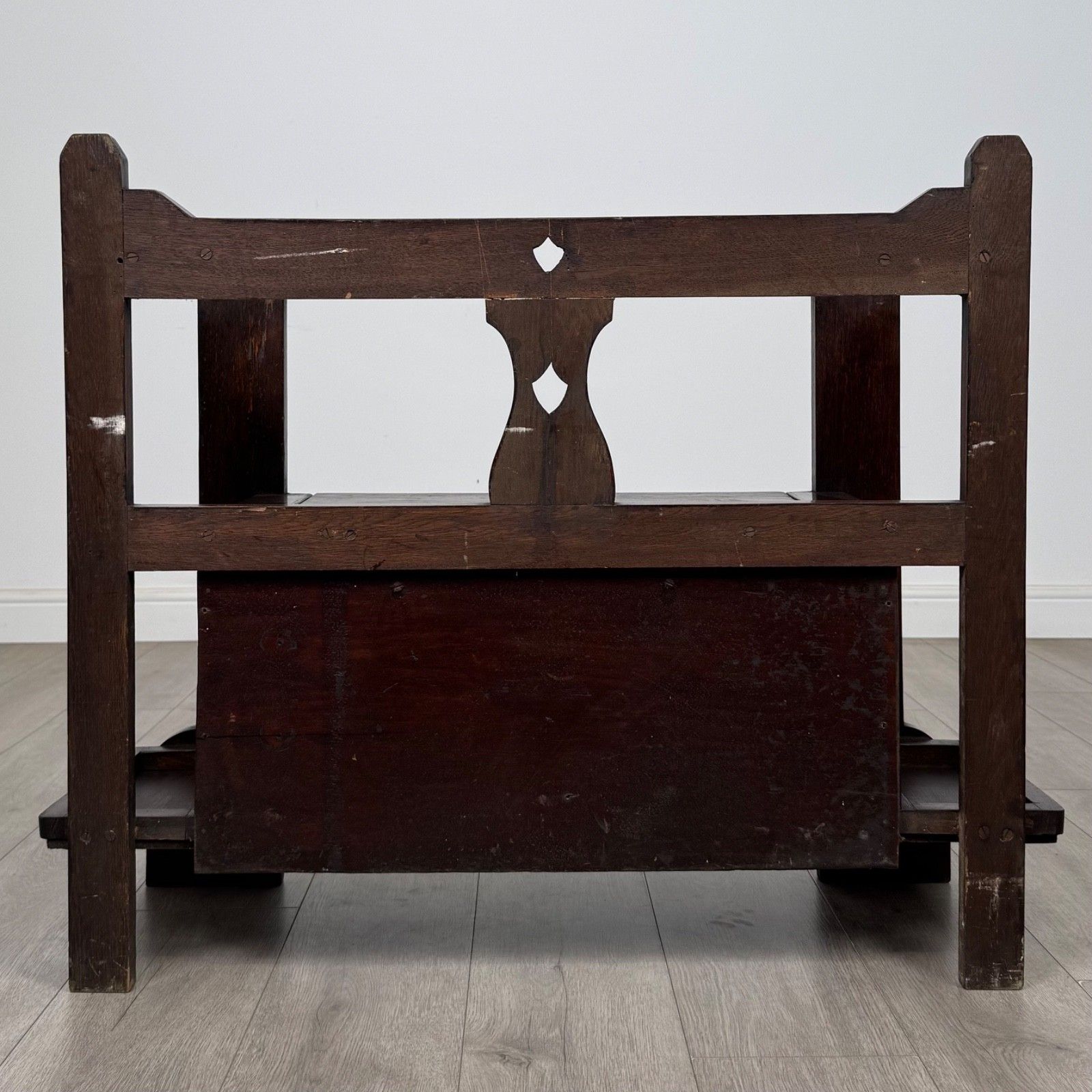 Antique 20th Century Edwardian Hall Seat In Oak ( Af 5504 ) photo 425.0