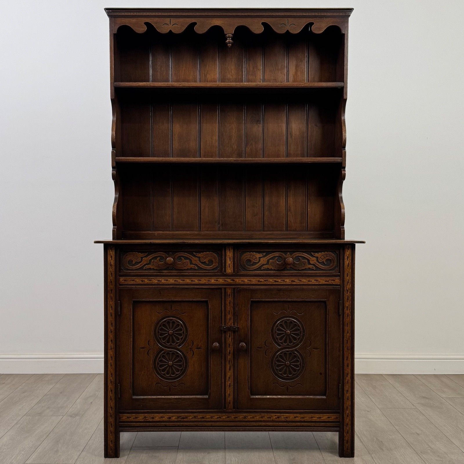 Antique 20th Century Fine Quality Welsh Dresser In Oak ( Af 5495 )