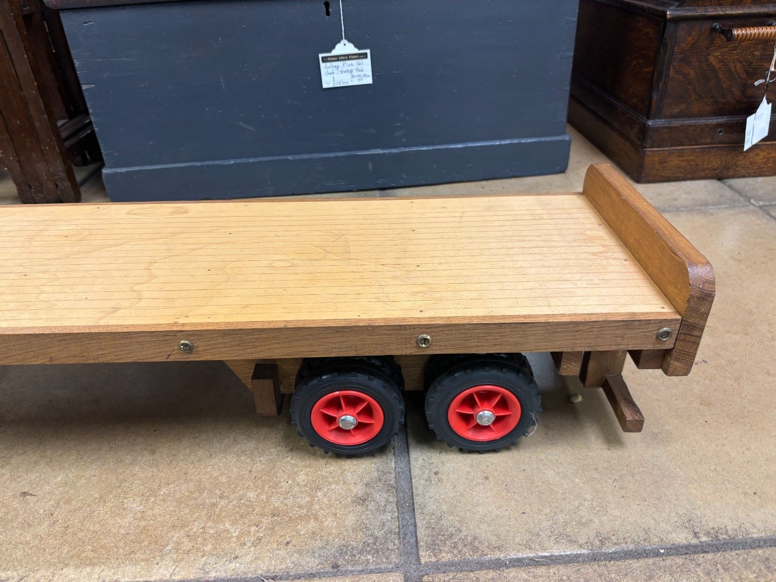 Vintage Large Hand Made Model Of Articulated Lorry & Flatbed Scania 143 photo 295.0