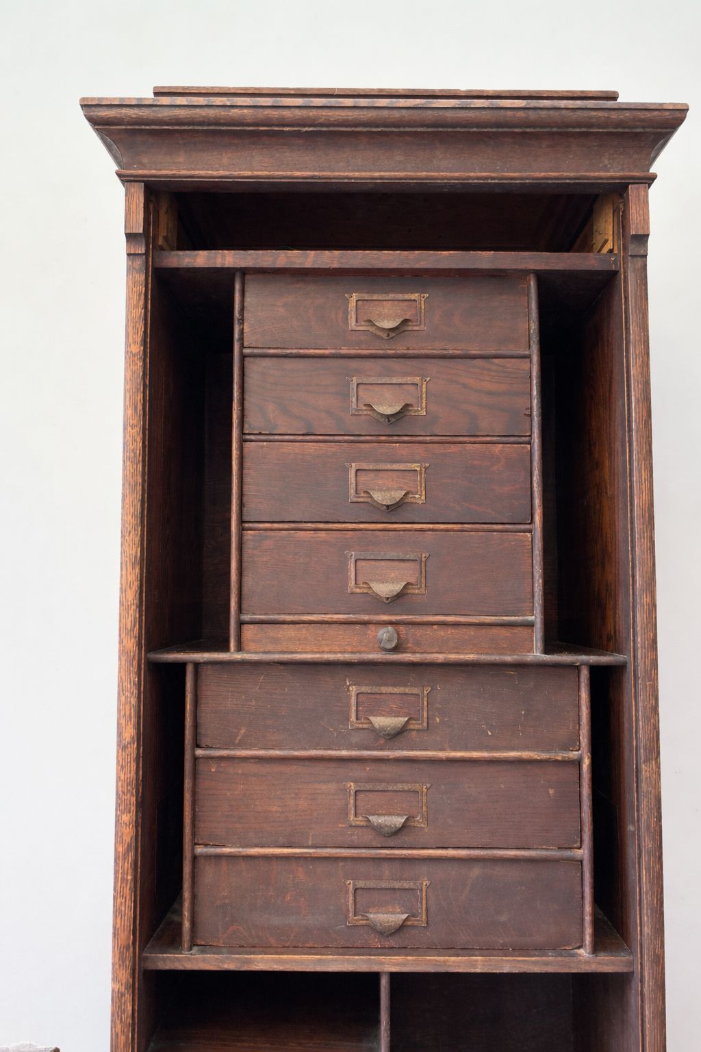 Large Early 1900s Antique Oak Filing Cabinet photo for sale