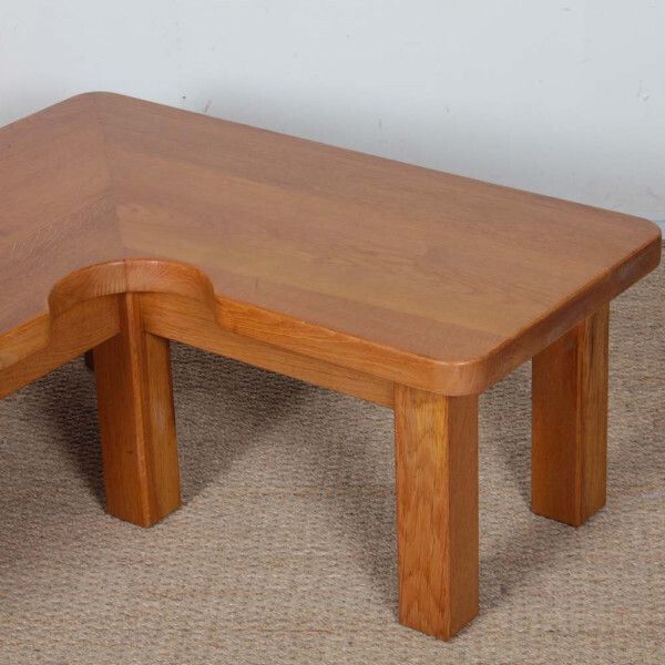 Solid Oak Coffee Table In The Style Of Seltz, 1980 photo furniture