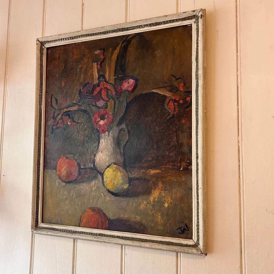 Slade School Floral & Fruit Still Life Painting photo Art